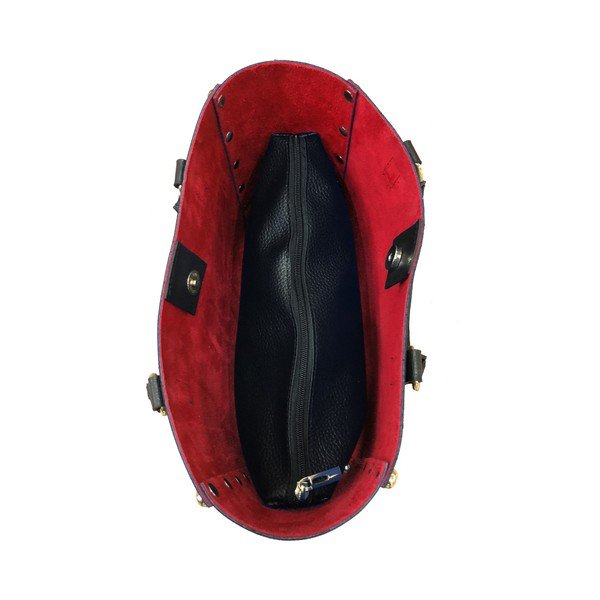 Černá kožená kabelka s červeným vnitřkem Maison Bag Kira-image-2