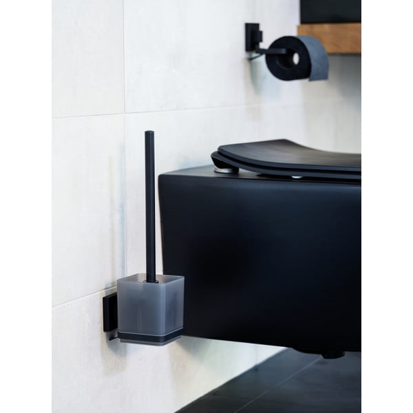 Must isekinnituv plastikust tualetthari Quadro - Wenko-image-1