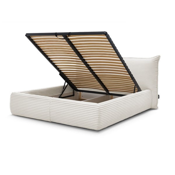 Kreem polsterdatud kaheinimesevoodi koos panipaigaga 160x200 cm Jade – Bobochic Paris-image-1