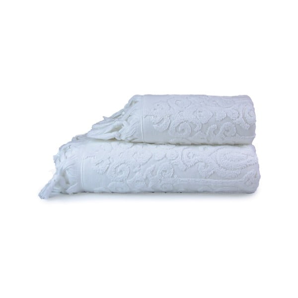Valged puuvillased rätikud ja saunalinad 2tk komplektis Kilim - Foutastic