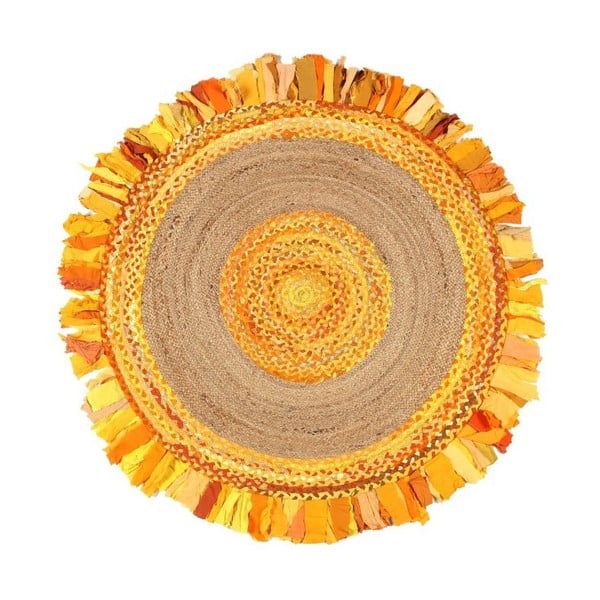 Kruhový koberec z juty a bavlny Eco Rugs Gold, Ø 150 cm