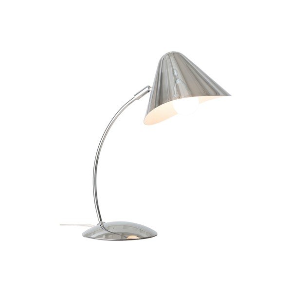 Painduva konstruktsiooniga terasest laualamp läikiva hõbedase värviga (kõrgus 40 cm) Nathan - Ellos Home-image-3