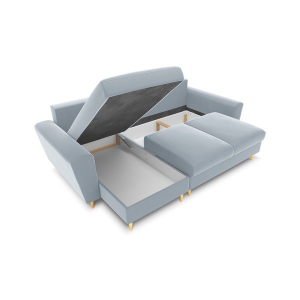 Helesinine sametist panipaigaga nurgadiivanvoodi Kyoto - Cosmopolitan Design-image-2