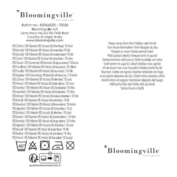 Sinine/beež taaskasutatud puuvillast tekk 130x160 cm Salobre - Bloomingville-image-4