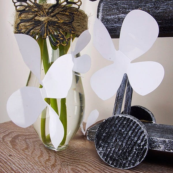 12 valge kleepuva 3D kleebise komplekt Lilled - Ambiance-image-2