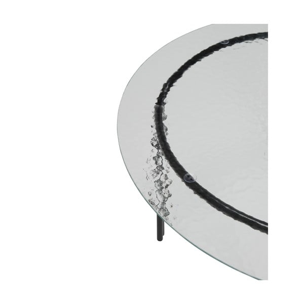 Must ümmargune klaasist kohvilaud ø 80 cm Orbit - Hübsch-image-3