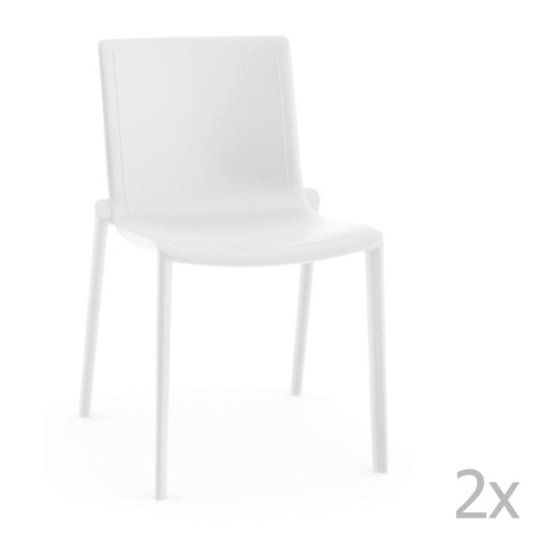 Sada 2 bílých zahradních židlí Resol Kat