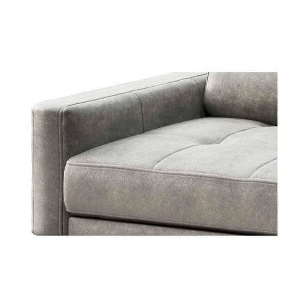 Šedá pohovka z imitace kůže MESONICA Musso Tufted, 210 cm-image-4