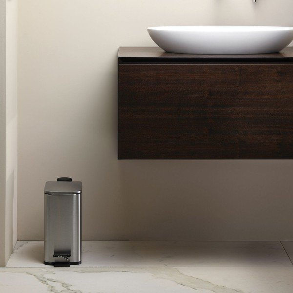 Matt hõbedane terasest prügikast 5 l Erik - Spirella-image-2