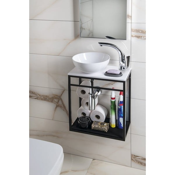 Valge keraamiline ümmargune valamu ø 28 cm Aster - Sapho-image-3