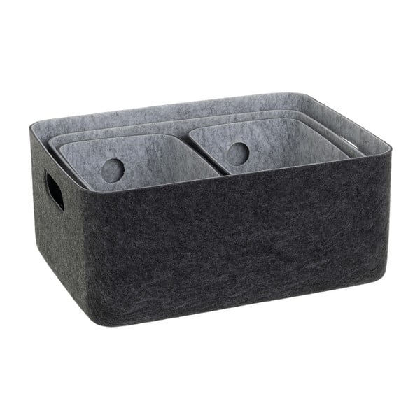 Riidest korvid 4tk komplektis 36x27x16 cm - Casa Selección-image-1