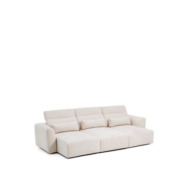 Beež šenillist diivanvoodi 335 cm Lares - Kave Home-image-4