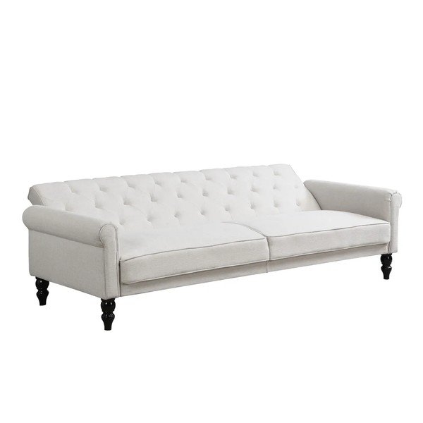 Kreemikas lamav/kokkupandav diivan 222 cm Tyne - Støraa-image-3