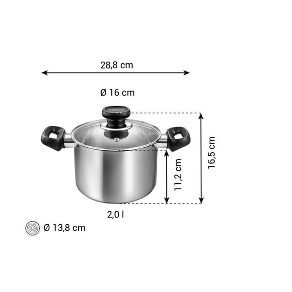 Roostevabast terasest kaanega pott induktsioonipliidile 2 l Brava - Tescoma-image-3
