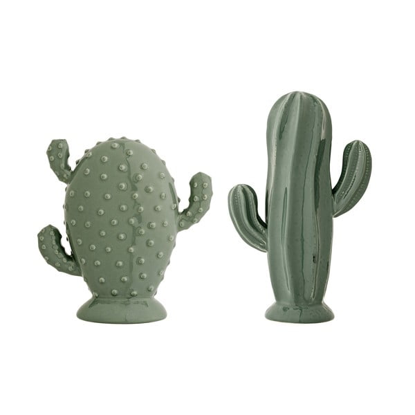 Komplekt 2 rohelist dekoratiivset kuju Kaktus - Bloomingville