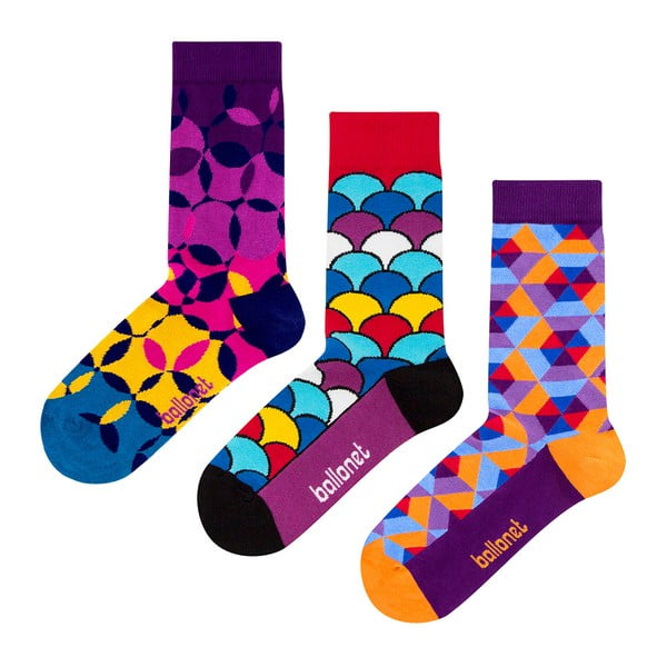 Set 3 párů ponožek Ballonet Socks Geo v dárkovém balení, velikost 36 - 40