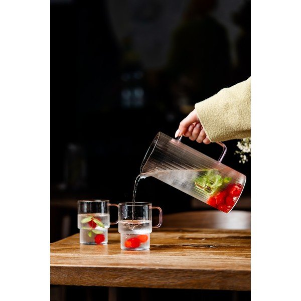 Roosad klaasist kruusid cappuccino jaoks 2 tk komplektis 350 ml Livio - Vialli Design-image-3