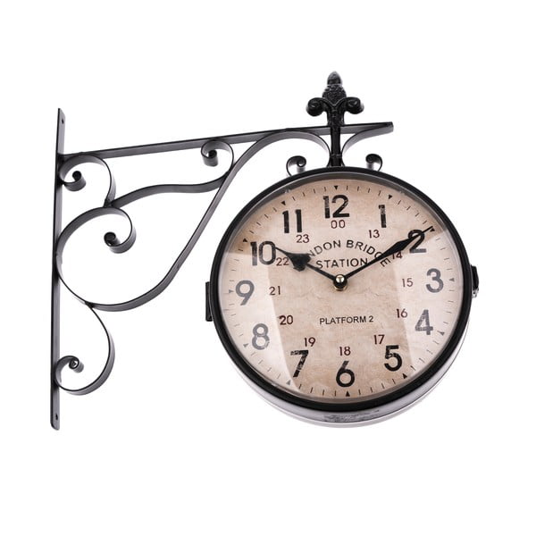 Černé oboustranné závěsné hodiny Dakls, délka 41 cm