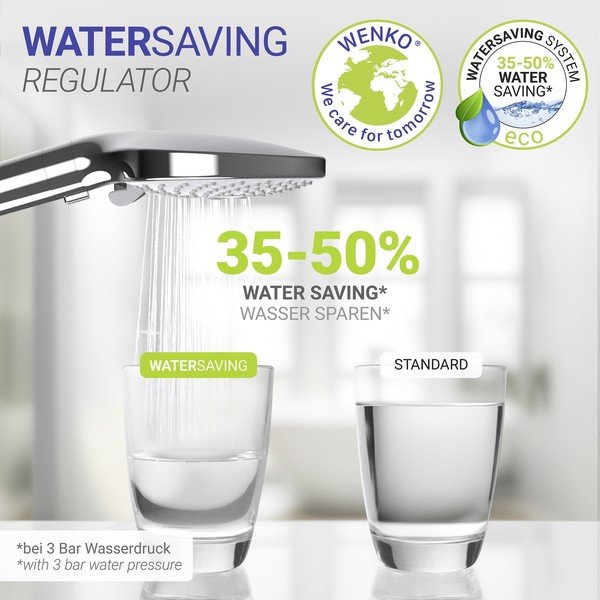Läikiv hõbedane plastikust dušipea, Ø 12 cm Water Saving - Wenko-image-2
