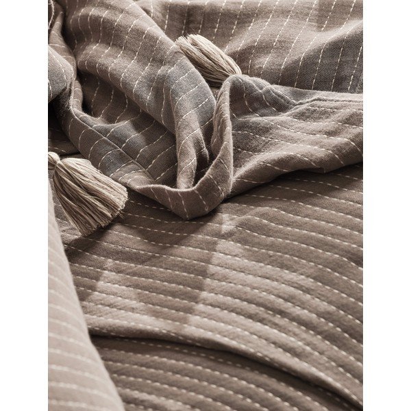 Pruun puuvillane voodikatte ja padjakatete komplekt 220x240 cm Costa – Mijolnir-image-1