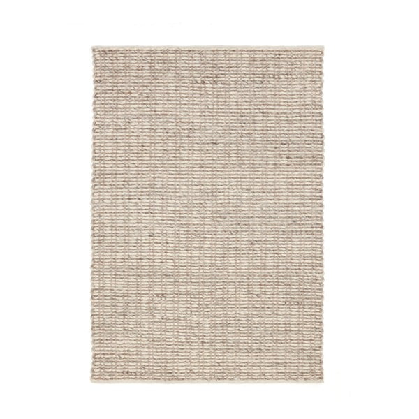 Krémový ručně tkaný vlněný koberec Linie Design Cemente, 80 x 160 cm