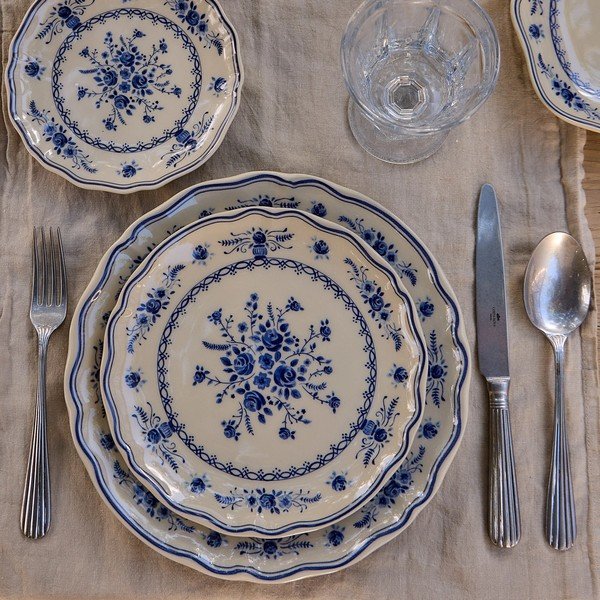 Sinine/beež keraamiline magustoidutaldrik ø 17 cm Vila - Costa Nova-image-2