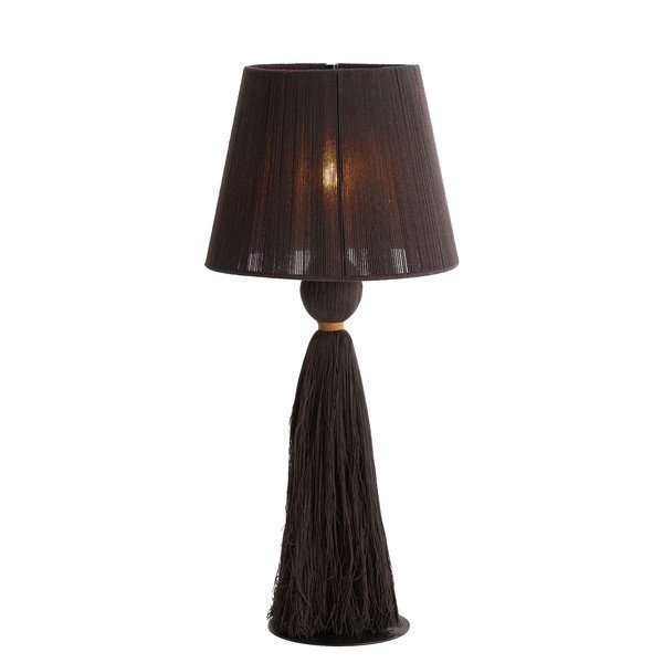 Tumepruun laualamp tekstiilist varjuga (kõrgus 58 cm) Espino - Light & Living-image-2