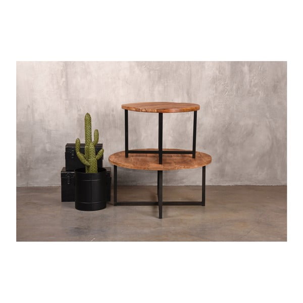 Must kohvilaud mangopuidust lauaplaadiga , ⌀ 60 cm Dex - LABEL51-image-2