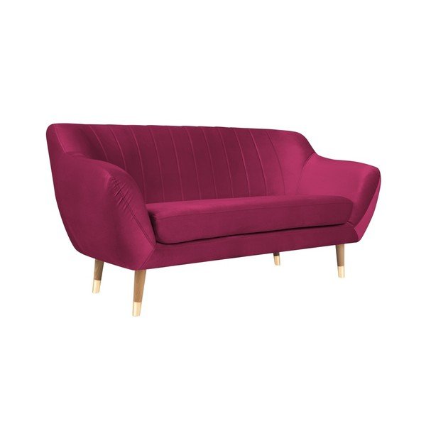 Růžová sametová pohovka Mazzini Sofas Benito, 158 cm-image-2