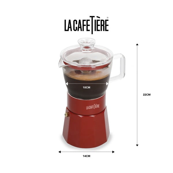 Punane roostevabast terasest mokka teekann 0,29 l La Cafetiere Verona - Kitchen Craft-image-2