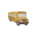 Ookerkollane pestav/käsitsi kootud puuvillane lastevaip 90x130 cm School Bus - Lorena Canals