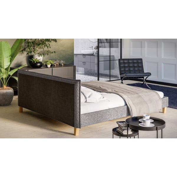 Hall polsterdatud kaheinimesevoodi koos restiga 180x200 cm Tina - Ropez-image-3