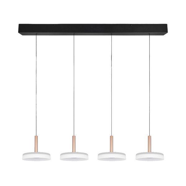 Must-valge-kuldne dimmerdatav LED rippvalgusti klaasist varjuga Celeste - Trio