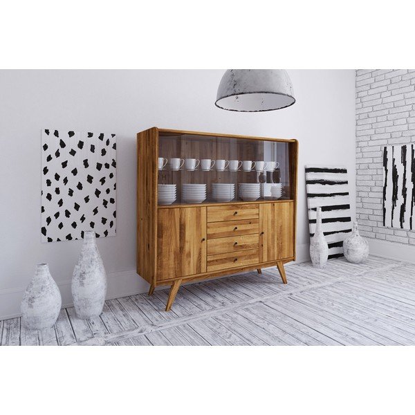 Vitriinkapp tammepuust 160x154 cm Retro - The Beds-image-1