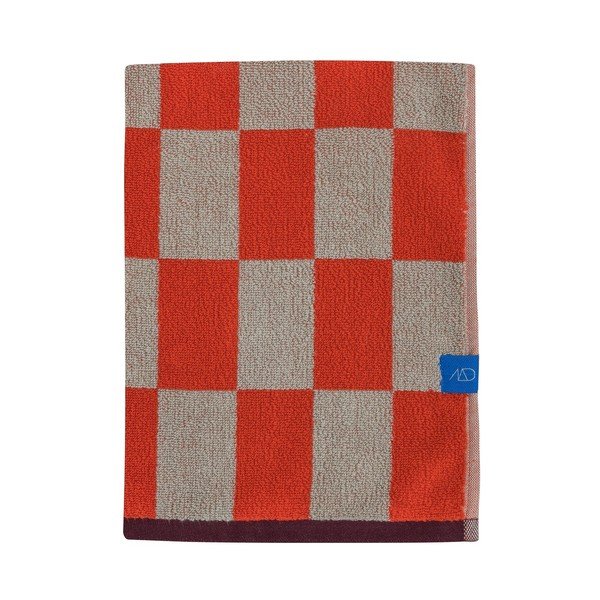 Oranž/beež orgaanilisest puuvillast froteerätikust 70x133 cm Retro - Mette Ditmer Denmark