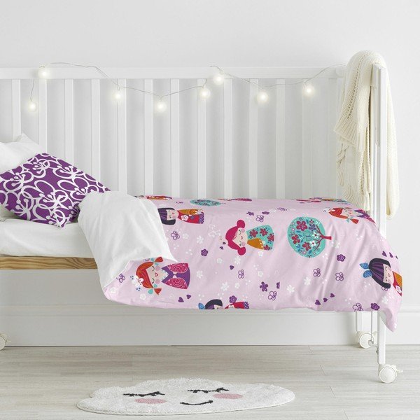Laste puuvillane voodipesu , 115 x 145 cm Cherry Blossom - Moshi Moshi-image-1