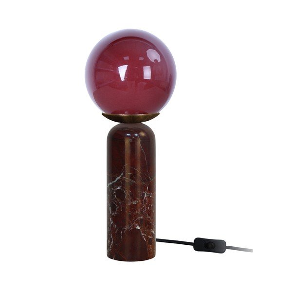 Burgundiapunane marmorist laualamp (kõrgus 38 cm) Lazio Sphere - Leitmotiv