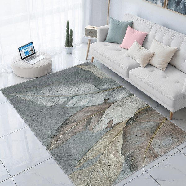 Roheline-hall pestav vaip 80x150 cm Dusty Leaves - Mila Home-image-1
