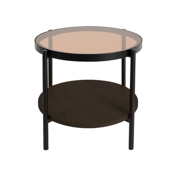 Ümmargune abilaud klaasist pealispinnaga ø 48 cm Hassel - Unique Furniture