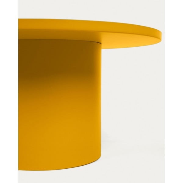 Sinepivärvi metallist ümmargune diivanilaud ø 72 cm Fleksa - Kave Home-image-1