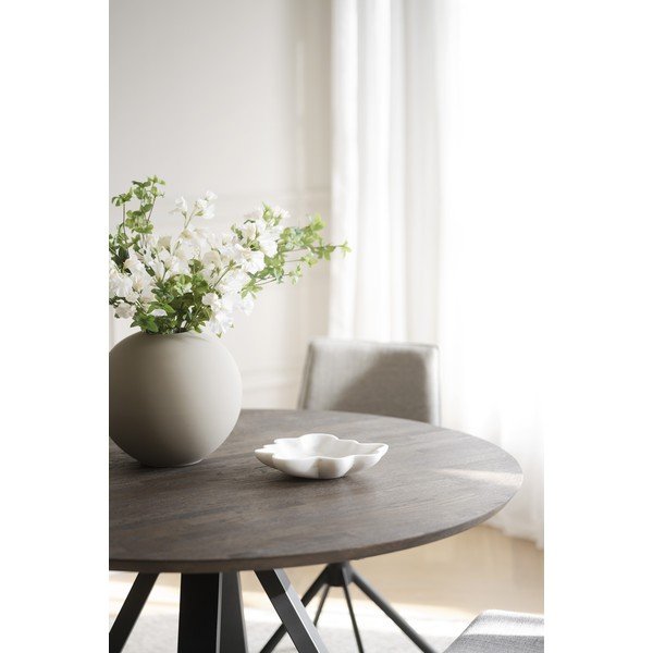 Tumepruun ümmargune tammeplaadiga söögilaud ø 130 cm Carradale - Rowico-image-4