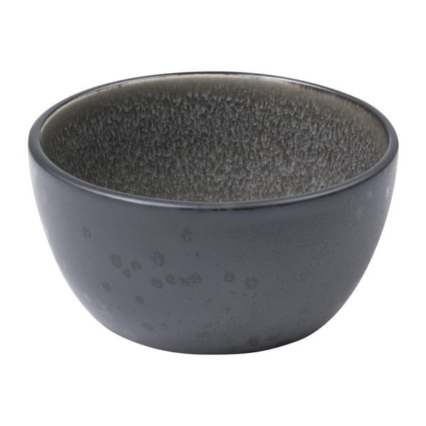 Černá kameninová miska s vnitřní glazurou v šedé barvě Bitz Mensa, průměr 10 cm
