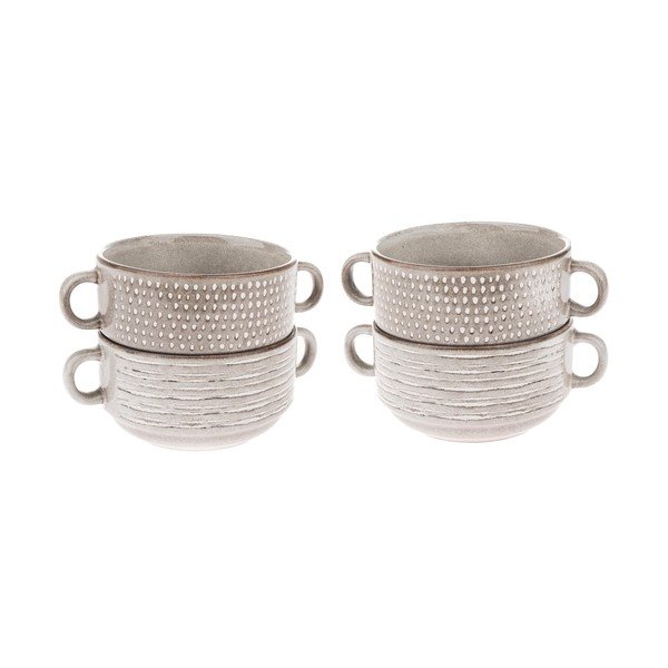 Helepruunid keraamilised supikausid 4 tk komplektis 470 ml - Dakls