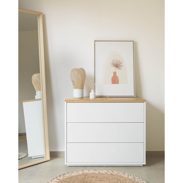 Valge madal kummut 90x75 cm Abilen - Kave Home-image-1