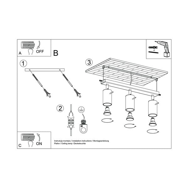 Hall laevalgusti , pikkus 45 cm Etna - Sollux-image-4