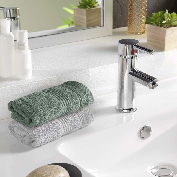 Salveiroheline frotee-puuvillane rätik 30x50 cm Tendresse - douceur d'intérieur-image-1