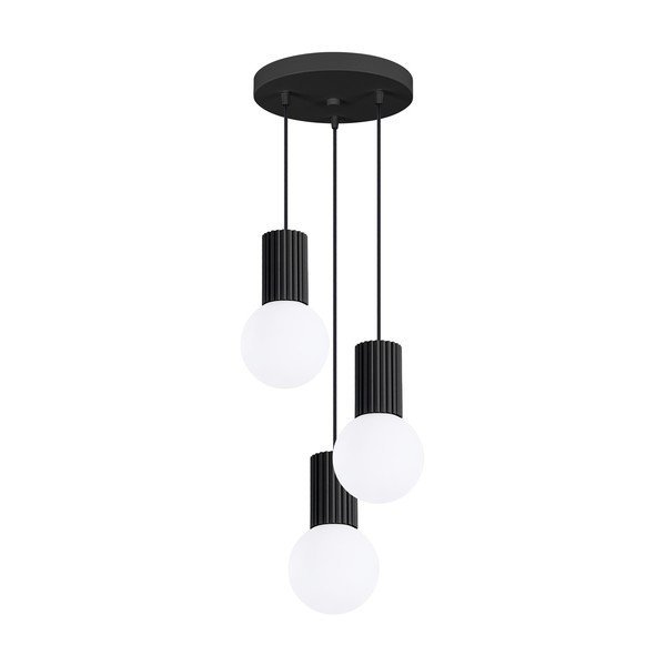 Must metallist ripplamp klaasist varjuga, ø 25 cm Orbital - Sollux
