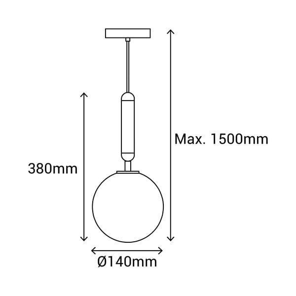 Must rippvalgusti , kõrgus 150 cm Musa - SULION-image-3