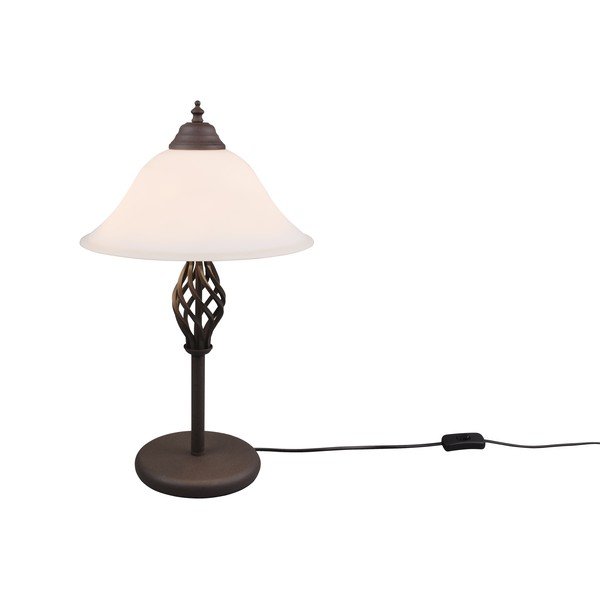 Tumepruun lauavalgusti klaasist varjuga (kõrgus 50 cm) Rustica - Trio-image-3