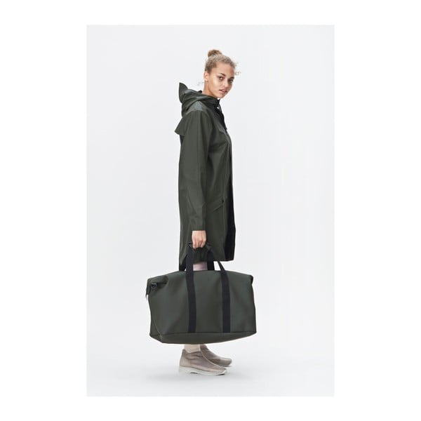 Tmavě zelená sportovní taška s vysokou voděodolností Rains Weekend Bag-image-1